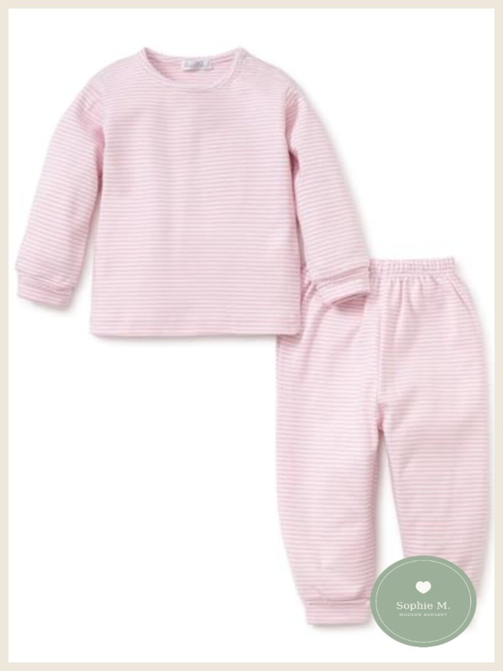 100% Pima Cotton Baby Two Piece Striped Tee and Pant Set Newborn